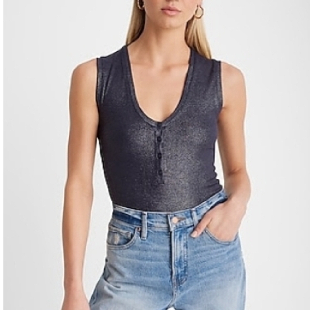 Express Ex Rib Henley Bodysuit